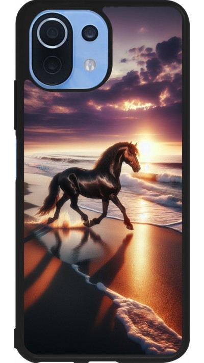 Xiaomi Mi 11 Lite 5G Case Hülle - Silikon schwarz Pferd majestätisch Strand