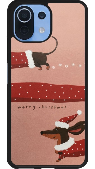Coque Xiaomi Mi 11 Lite 5G - Silicone rigide noir Christmas 25 Teckel Merry Xmas