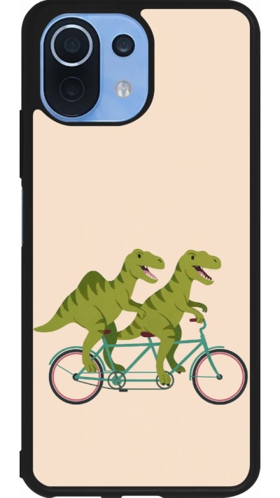 Coque Xiaomi Mi 11 Lite 5G - Silicone rigide noir Dinosaurs on bikes 2026