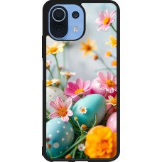 Coque Xiaomi Mi 11 Lite 5G - Silicone rigide noir Easter 2026 Eggs with flowers