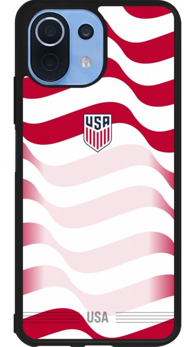 Coque Xiaomi Mi 11 Lite 5G - Silicone rigide noir Maillot de football E?tats Unis 2026 personnalisable