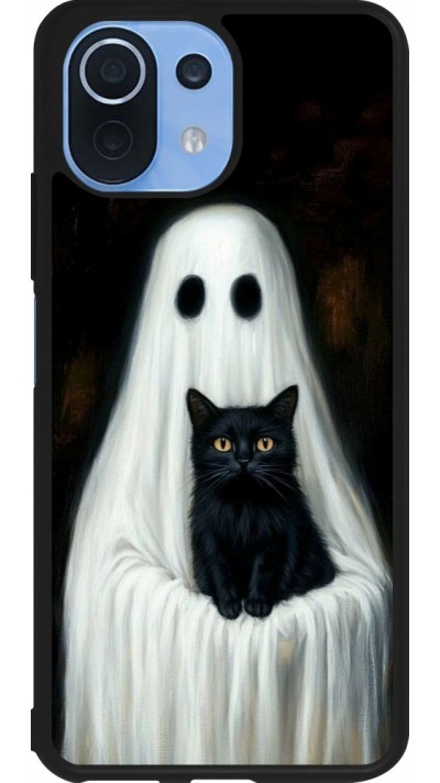Coque Xiaomi Mi 11 Lite 5G - Silicone rigide noir Halloween 2025 Ghost with black cat