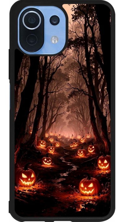 Coque Xiaomi Mi 11 Lite 5G - Silicone rigide noir Halloween 2025 Road of Terrifying Pumpkins