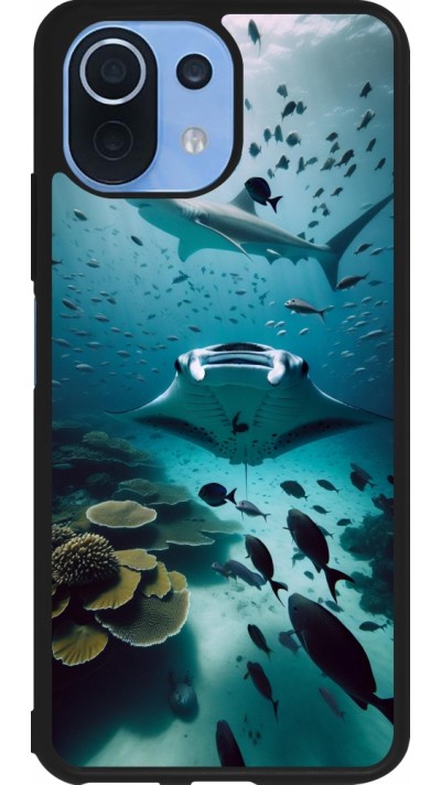 Coque Xiaomi Mi 11 Lite 5G - Silicone rigide noir Manta Lagon Nettoyage