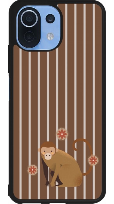 Xiaomi Mi 11 Lite 5G Case Hülle - Silikon schwarz Monkey with stripes