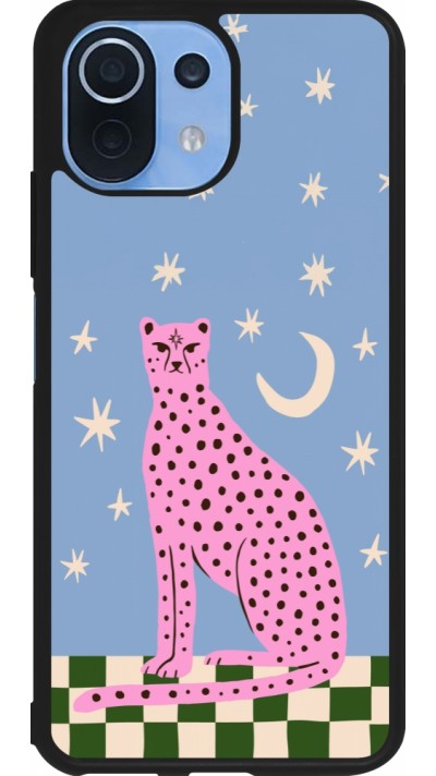 Coque Xiaomi Mi 11 Lite 5G - Silicone rigide noir Pink leopard with stars 2026