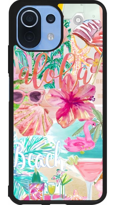 Xiaomi Mi 11 Lite 5G Case Hülle - Silikon schwarz Preppy Collage Aloha