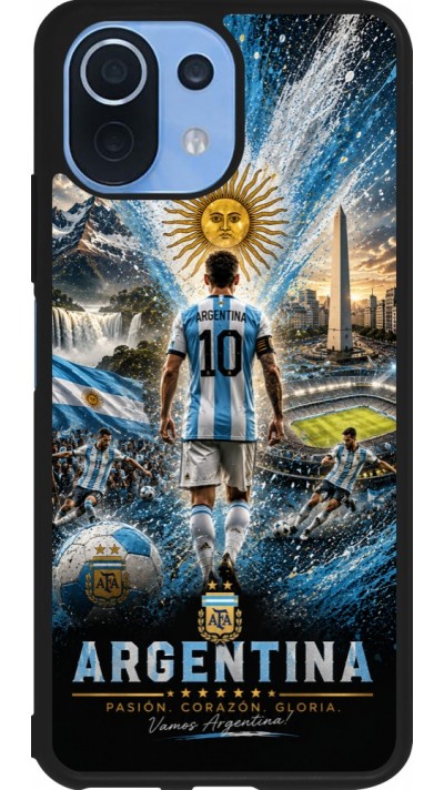 Coque Xiaomi Mi 11 Lite 5G - Silicone rigide noir Football Argentine splash 2026
