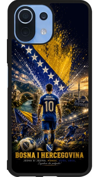 Coque Xiaomi Mi 11 Lite 5G - Silicone rigide noir Football Bosnie-Herzégovine splash 2026