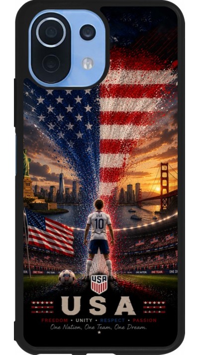 Coque Xiaomi Mi 11 Lite 5G - Silicone rigide noir Football États-Unis splash 2026
