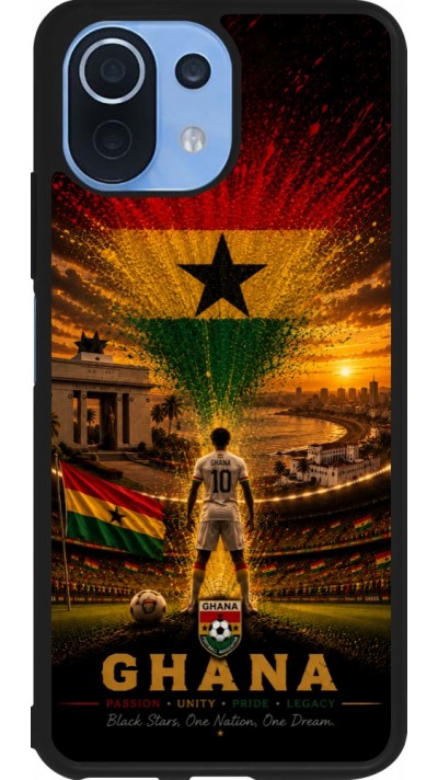 Coque Xiaomi Mi 11 Lite 5G - Silicone rigide noir Football Ghana splash 2026