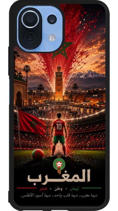 Coque Xiaomi Mi 11 Lite 5G - Silicone rigide noir Football Maroc splash 2026