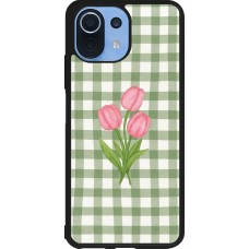 Coque Xiaomi Mi 11 Lite 5G - Silicone rigide noir Green vichy tulips 2026