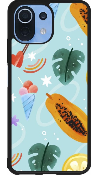 Coque Xiaomi Mi 11 Lite 5G - Silicone rigide noir Summer 2025 Pattern papaya