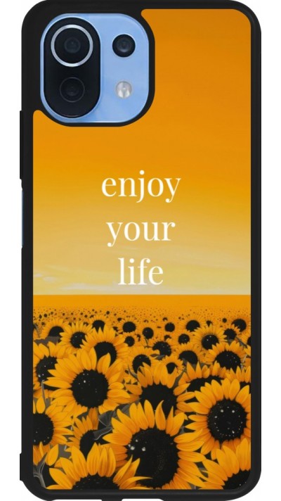 Coque Xiaomi Mi 11 Lite 5G - Silicone rigide noir Summer 2026 Enjoy your life