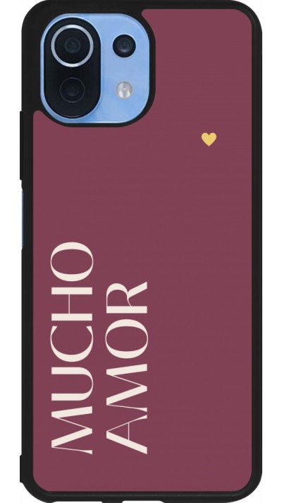 Coque Xiaomi Mi 11 Lite 5G - Silicone rigide noir Valentine 2024 mucho amor rosado