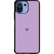 Coque Xiaomi Mi 11 Lite 5G - Silicone rigide noir Valentine 2023 purpule single heart