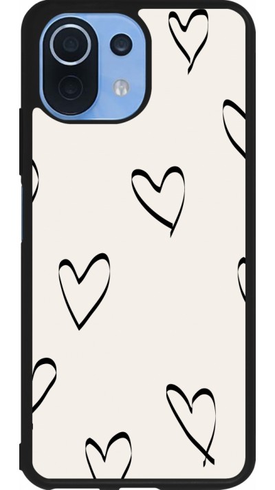 Coque Xiaomi Mi 11 Lite 5G - Silicone rigide noir Valentine 2023 minimalist hearts