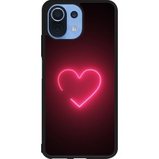 Coque Xiaomi Mi 11 Lite 5G - Silicone rigide noir Valentine 2023 single neon heart
