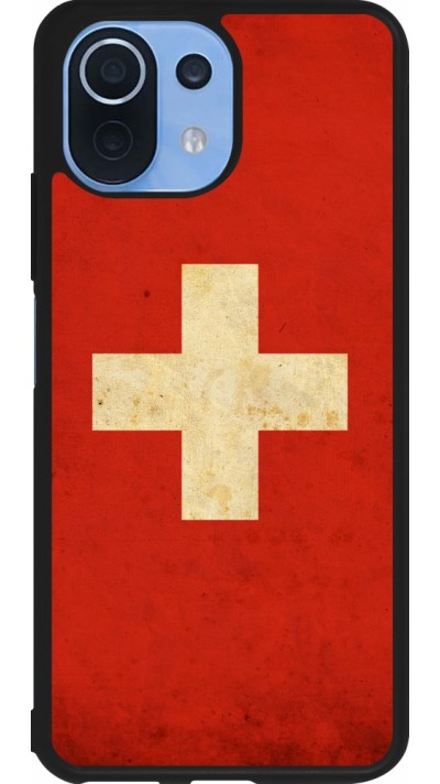 Coque Xiaomi Mi 11 Lite 5G - Silicone rigide noir Vintage Flag SWISS