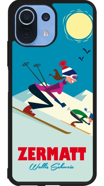 Coque Xiaomi Mi 11 Lite 5G - Silicone rigide noir Zermatt Ski Downhill