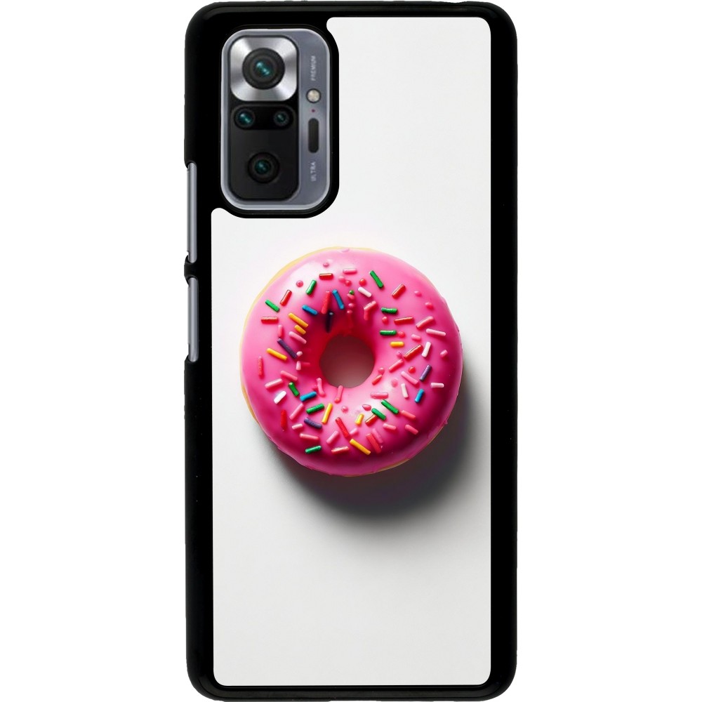 Xiaomi Redmi Note 10 Pro Case Hülle - Weisser Hintergrund, pinker Donut