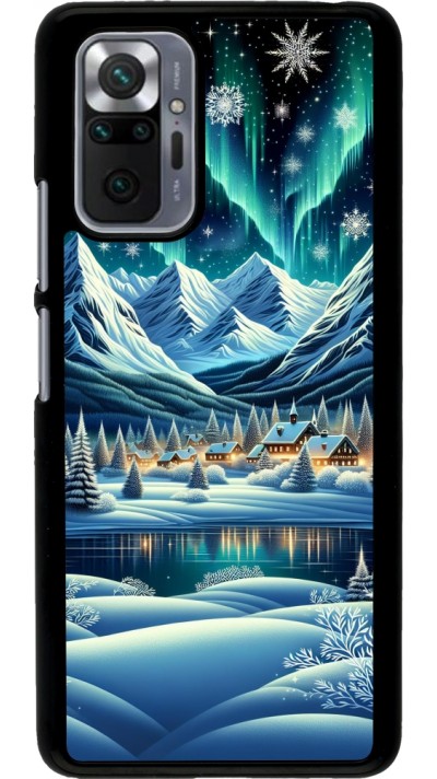 Coque Xiaomi Redmi Note 10 Pro - Snowy Mountain Village Lake night