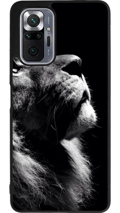 Xiaomi Redmi Note 10 Pro Max Case Hülle - Silikon schwarz Lion looking up