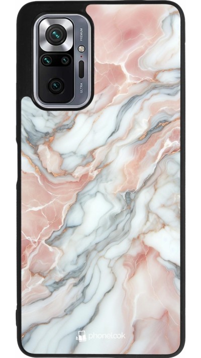 Xiaomi Redmi Note 10 Pro Max Case Hülle - Silikon schwarz Rosa Leuchtender Marmor