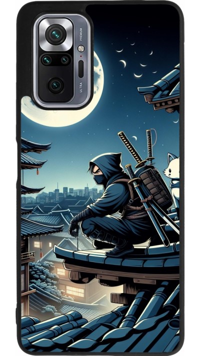 Xiaomi Redmi Note 10 Pro Max Case Hülle - Silikon schwarz Ninja unter dem Mond