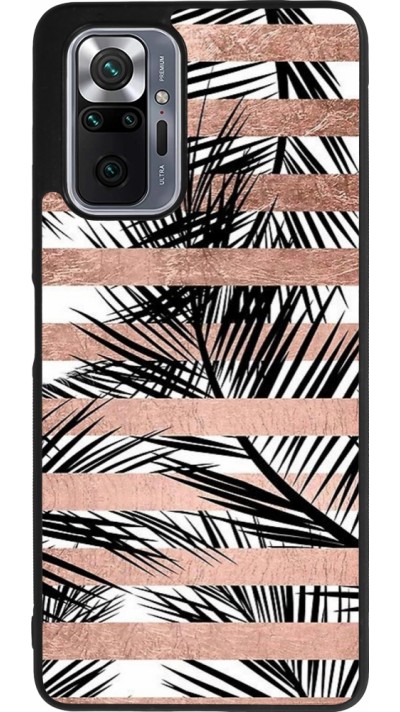 Xiaomi Redmi Note 10 Pro Max Case Hülle - Silikon schwarz Palm trees gold stripes