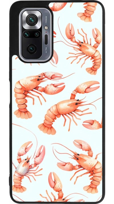 Xiaomi Redmi Note 10 Pro Max Case Hülle - Silikon schwarz Muster von pastellfarbenen Hummern