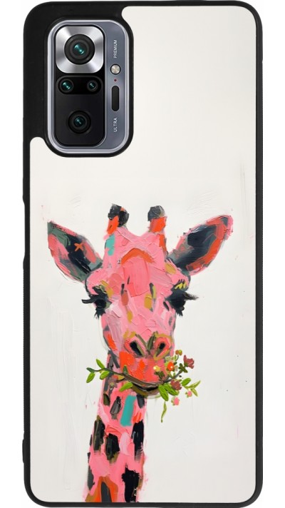 Xiaomi Redmi Note 10 Pro Max Case Hülle - Silikon schwarz Pink Girafe Paint