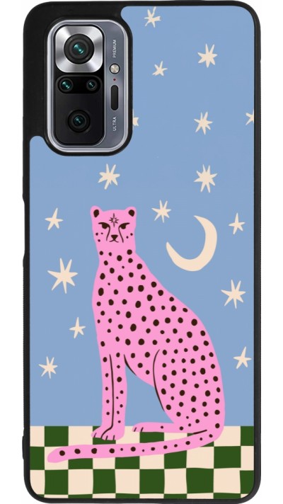 Xiaomi Redmi Note 10 Pro Max Case Hülle - Silikon schwarz Pink leopard with stars 2026