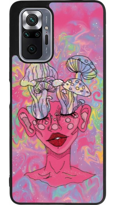 Xiaomi Redmi Note 10 Pro Max Case Hülle - Silikon schwarz Psychedelic pink mushroom