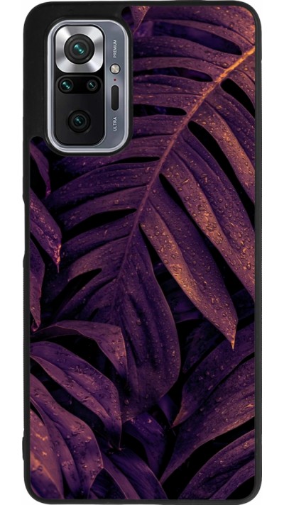 Xiaomi Redmi Note 10 Pro Max Case Hülle - Silikon schwarz Purple Light Leaves