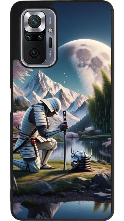 Xiaomi Redmi Note 10 Pro Max Case Hülle - Silikon schwarz Samurai Katana Mond