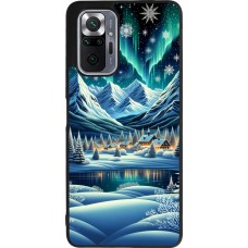 Coque Xiaomi Redmi Note 10 Pro Max - Silicone rigide noir Snowy Mountain Village Lake night