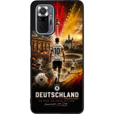 Coque Xiaomi Redmi Note 10 Pro Max - Silicone rigide noir Football Allemagne splash 2026