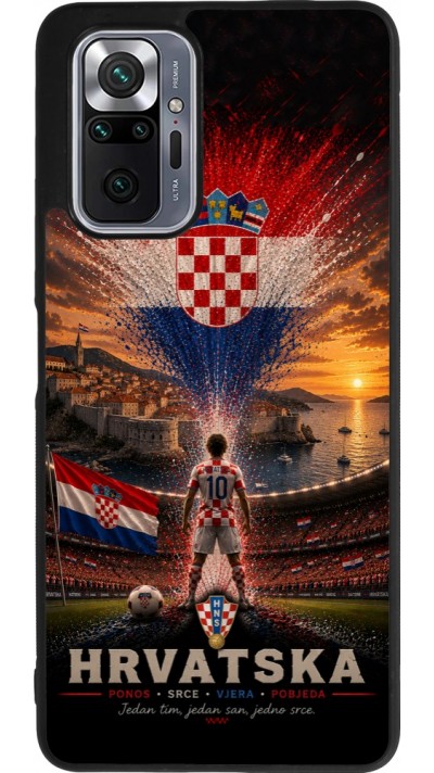 Coque Xiaomi Redmi Note 10 Pro Max - Silicone rigide noir Football Croatie splash 2026