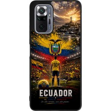 Coque Xiaomi Redmi Note 10 Pro Max - Silicone rigide noir Football Équateur splash 2026