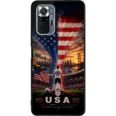 Coque Xiaomi Redmi Note 10 Pro Max - Silicone rigide noir Football États-Unis splash 2026