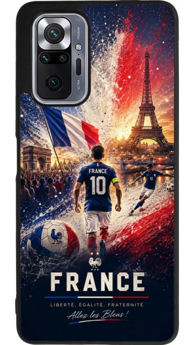 Coque Xiaomi Redmi Note 10 Pro Max - Silicone rigide noir Football France splash 2026