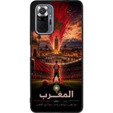 Coque Xiaomi Redmi Note 10 Pro Max - Silicone rigide noir Football Maroc splash 2026