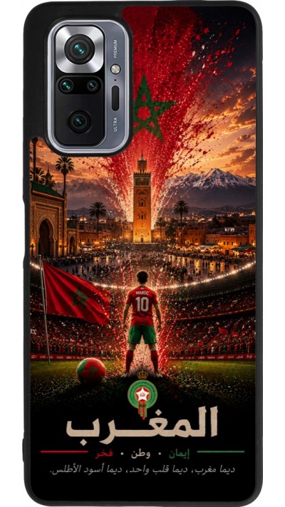 Coque Xiaomi Redmi Note 10 Pro Max - Silicone rigide noir Football Maroc splash 2026