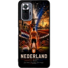 Coque Xiaomi Redmi Note 10 Pro Max - Silicone rigide noir Football Pays-Bas splash 2026
