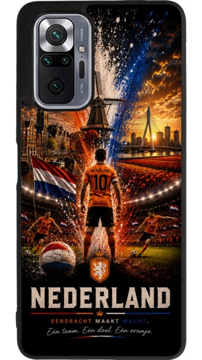 Coque Xiaomi Redmi Note 10 Pro Max - Silicone rigide noir Football Pays-Bas splash 2026