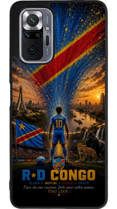 Coque Xiaomi Redmi Note 10 Pro Max - Silicone rigide noir Football République démocratique du Congo splash 2026