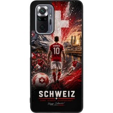 Coque Xiaomi Redmi Note 10 Pro Max - Silicone rigide noir Football Schweiz splash 2026