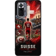 Coque Xiaomi Redmi Note 10 Pro Max - Silicone rigide noir Football Suisse splash 2026
